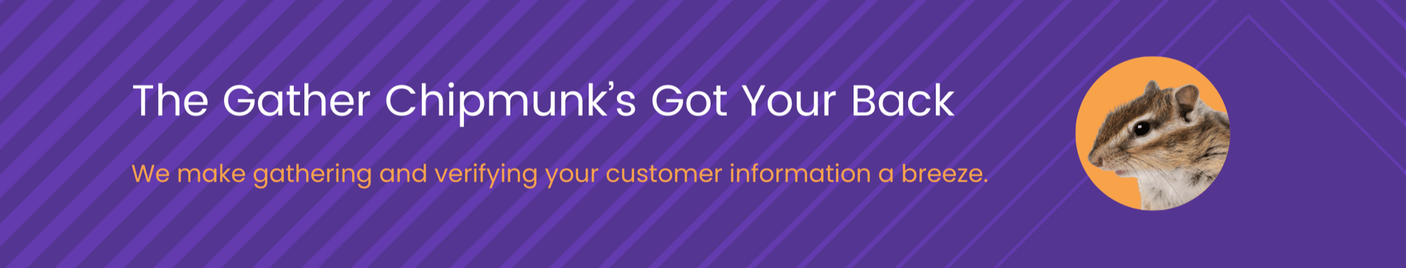 The Gather Chipmunk's Got Your Back: We make gathering and verifying your customer information a breeze.